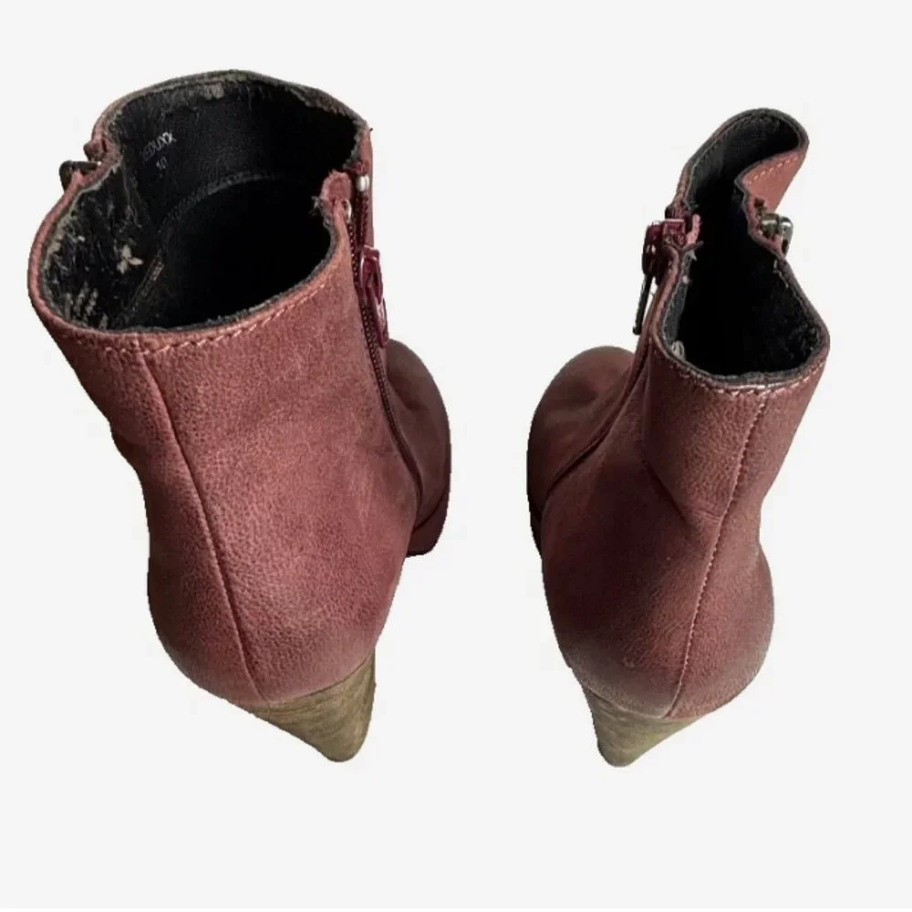 Steve Madden Reduxx Women’s Boots 10 Wine Red Leather‎ Vintage Style Never Worn